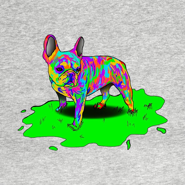 Colorful Frenchie by Jae Designs